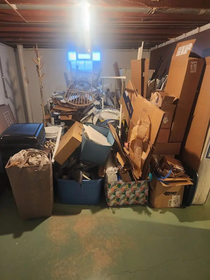 Roll-off dumpster container at job site for 20 Yard Dumpster Rental in Fair Lakes